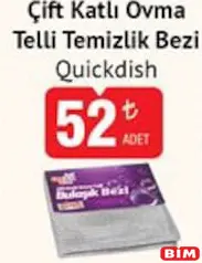 QUİCKDİSH ÇİFT KATLI OVMA TELLİ TEMİZLİK BEZİ fiyat ve kampanya bilgisi